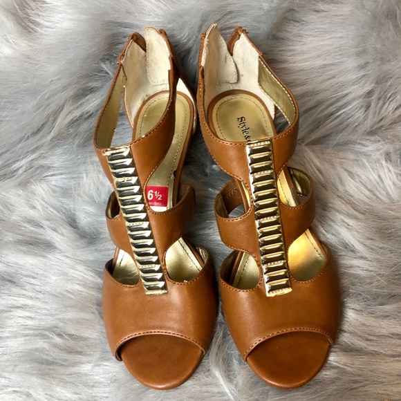 Style & co size 6 1/2 tan brown sandals heels - Picture 5 of 8